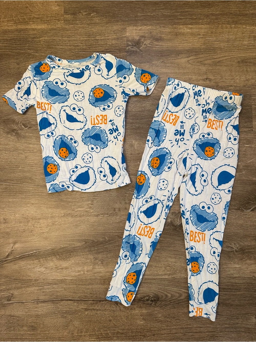 Sesame Street Cookie Monster Blue & Orange Kids Pajama Set